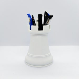 Chess Rook Pencil Holder 3D Printable Desk Organizer STL File for 3D Printing Chess Model Digital Download Digital Products zdjęcie 4