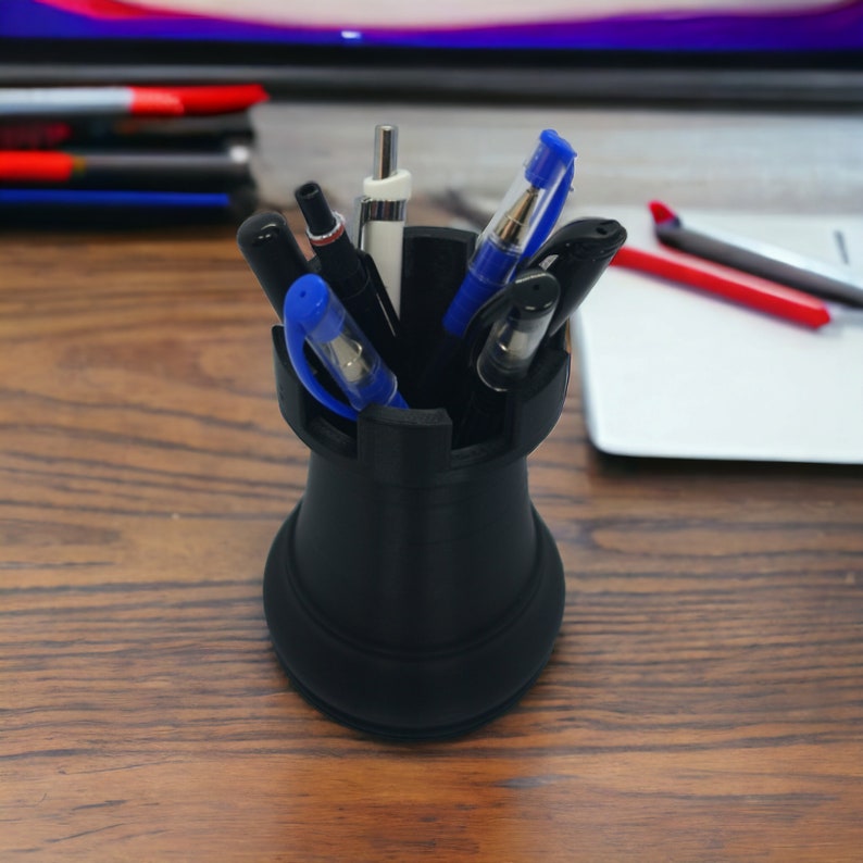 Chess Rook Pencil Holder 3D Printable Desk Organizer STL File for 3D Printing Chess Model Digital Download Digital Products zdjęcie 2