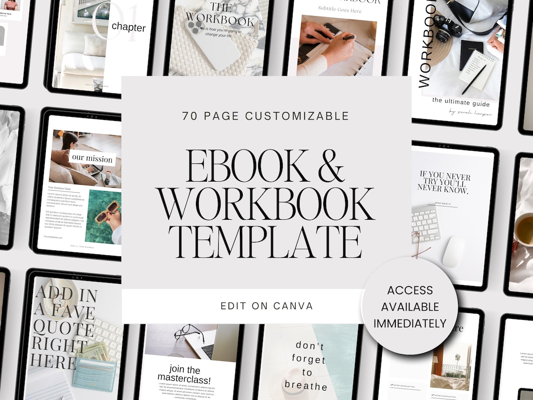 Ebook Template Canva | Editable Workbook & Lead Magnet Templates ...