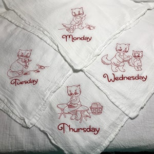 Kitchen Dish Towels Cats Days of the Week Dish Towels Set of 7