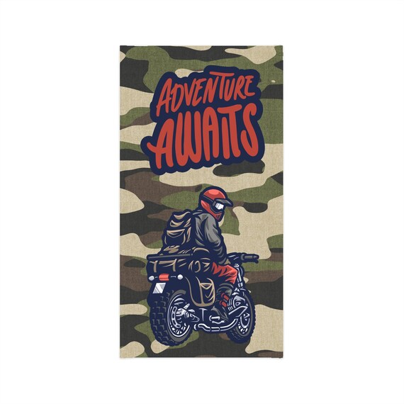 Camouflage Neck Gaiter, Adventure Motorcycle Logo, Outdoor  display picture 1
