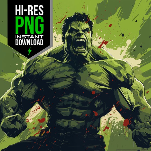 The Hulk Instant Download - Hulk Art - Digital Download - High Resolution - Wall Art - Single Image - Comic Book Characters - Hulk Prints