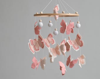 Baby mobile, Butterfly mobile for baby girl nursery, Butterfly nursery decor, Girl mobile for crib, Butterfly baby shower, New baby gift