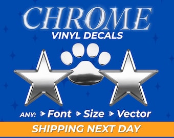 Custom Chrome Vinyl Decals - Car, Bottle, Business, Wedding