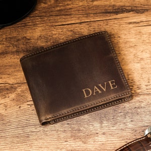 Personalized Leather Wallet, Birthday Gift For Him, Anniversary Gifts, Gifts For Dad, Personalized Gift For Him, Fathers Day Gift, Mens Gift