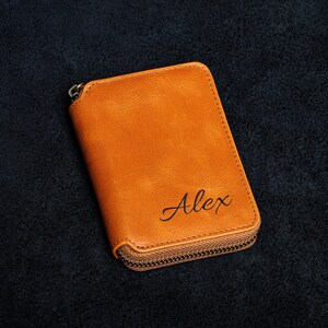 Portefeuille minimaliste, Portefeuille en cuir, Porte-monnaie, Portefeuille personnalisé, Cadeau personnalisé, Cadeau d'anniversaire, Cadeau d'anniversaire, Saint-Valentin