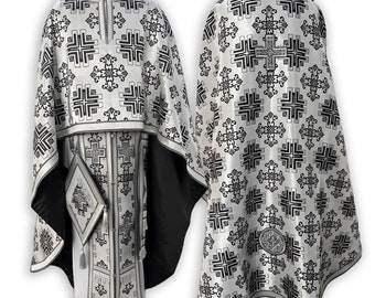 Greek Priest's vestments . Greek style set vestment. Liturgical vestments. Black Orthodox vestment. Greek priest robe