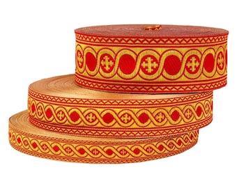 Gallon, liturgical trim |FLOROVSKY|, gold metallic ribbon, vestment ribbon,  price per meter