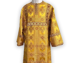 Gold Orthodox Sticharion. Deacon's sticharion. Orthodox vestments. Protodeacon sticharion. Subdeacon sticharion. Double and single orarion