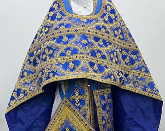 Orthodox Priest Vestments Set: Liturgical Brocade Cassock, Clergy Vestments