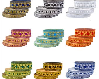 50m Gallon, Liturgical Trim |FLOROVSKY|, Gold Metallic Ribbon, Vestment ribbon, Many colors, Medieval Jacquard Tape, Galloon Silver Black