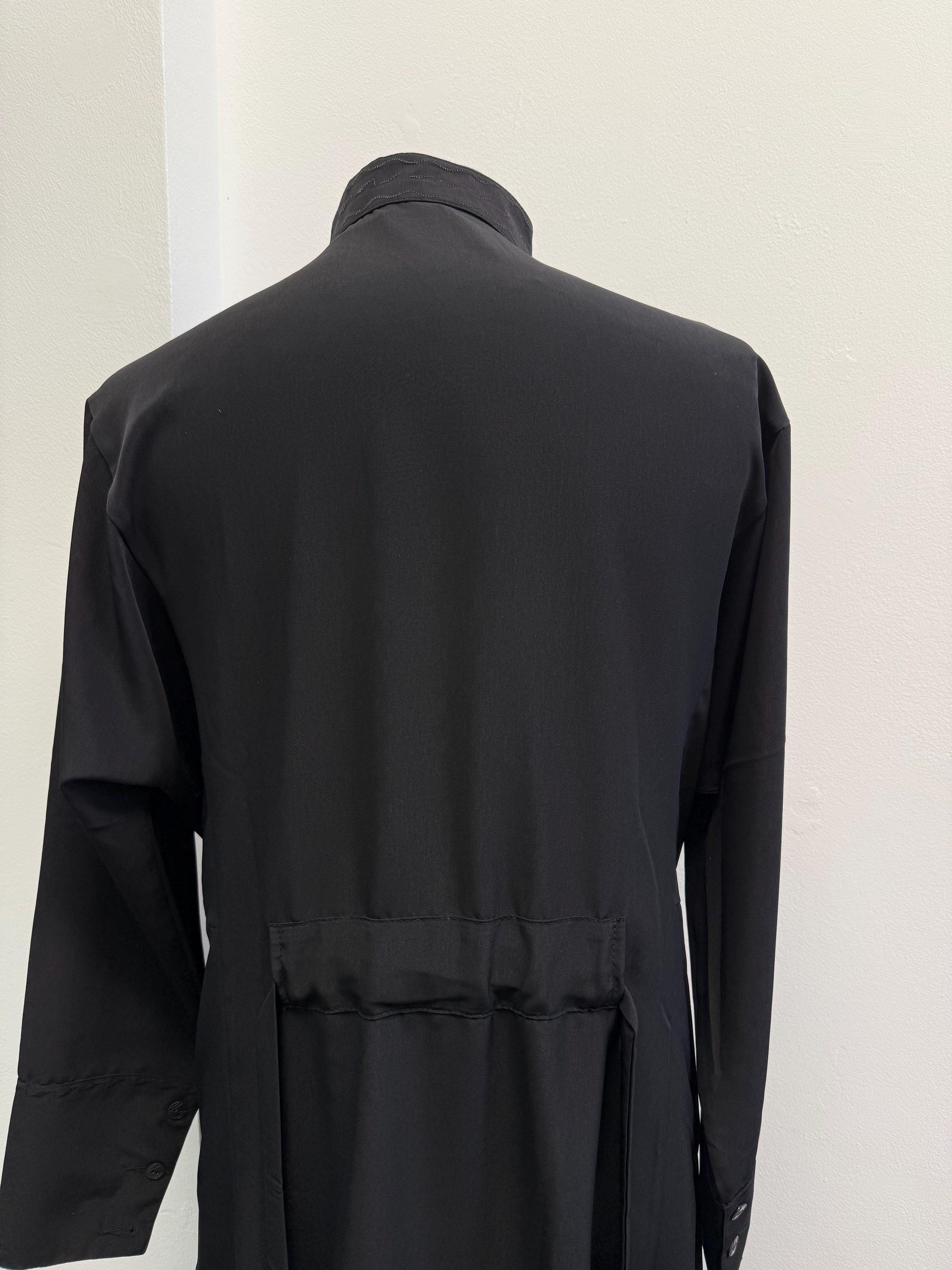 Cassock Style Robe Black Wet Silk Cassock, Greek Orthodox Style Clergy Robe. Undercassock ...