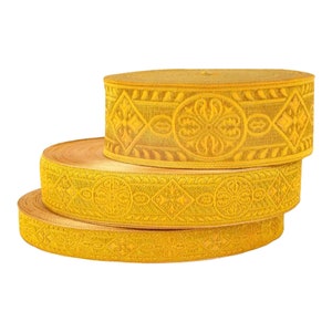 2,5 cm, 4 cm, 5 cm gold church jacquard ribbon, liturgical trim |BYZANTINE|, gold metallic ribbon, vestment trim, 1 inch galon, gold trim