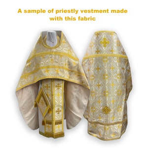 Wreath Brocade Fabric, Metallic Priest Vestment Fabric, 67" Wide, premium quality fabric, ecclesiastical fabric, liturgical fabric image 9
