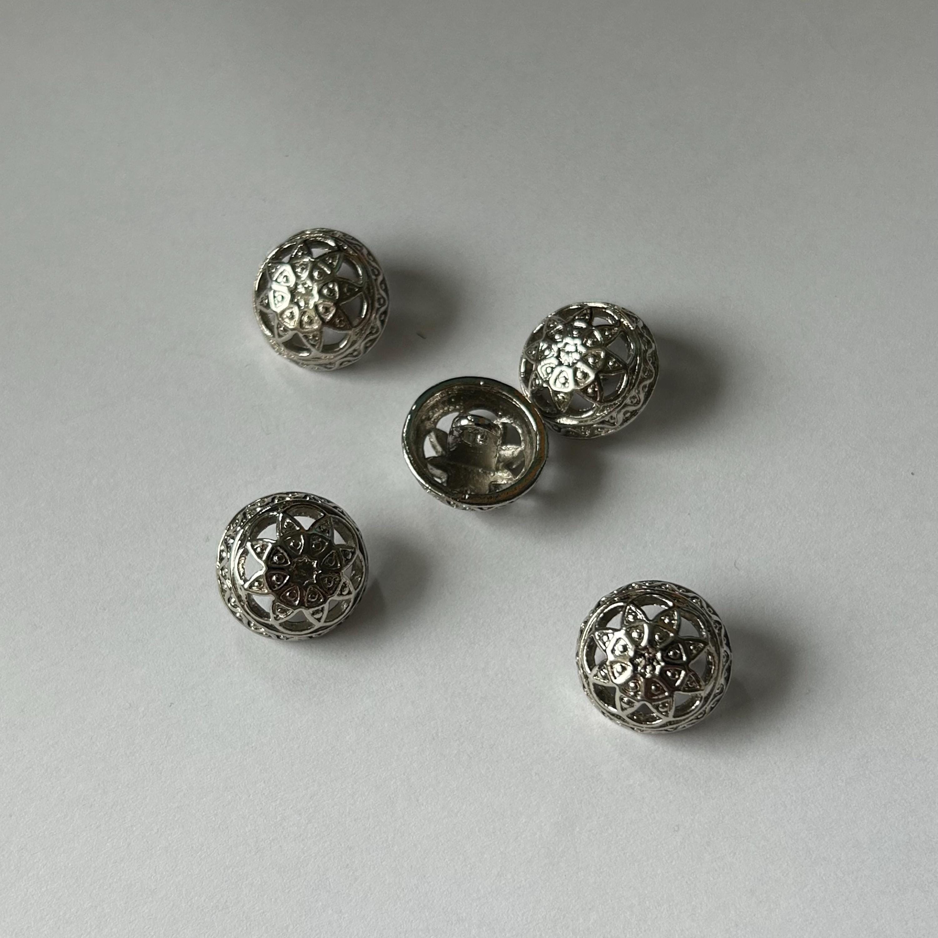 Silver Metallic Buttons for Vestments. Silver Openwork Buttons With ...