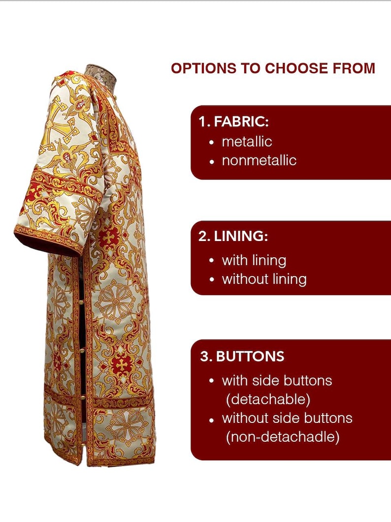 Protodeacon Embroidered Orthodox Sticharion. Deacon's Sticharion. Orthodox ...