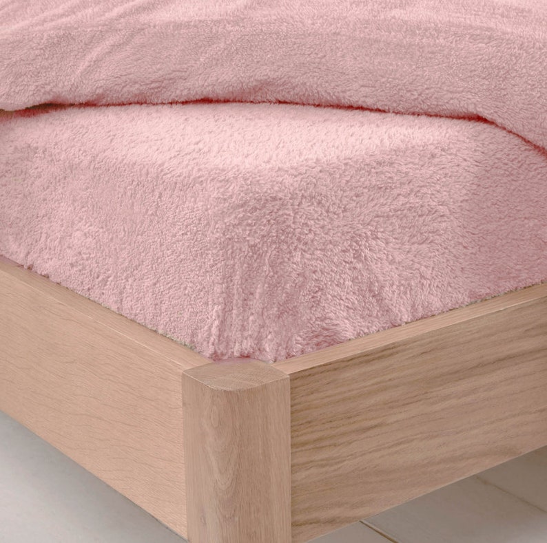 Drap-housse en polaire Brentfords Drap de lit Chaud et Comfortable Rose