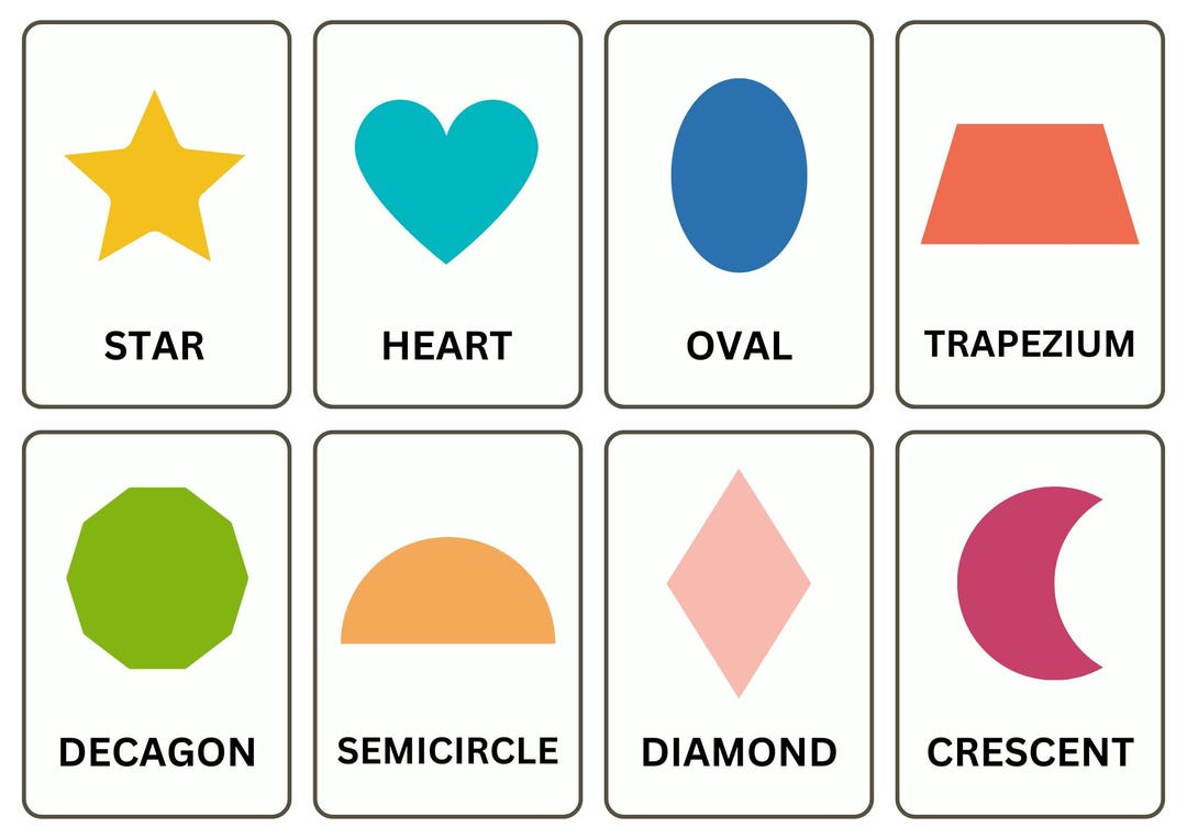 Educational Flashcards for Kids - Learn Shapes and Colors, Printable ...
