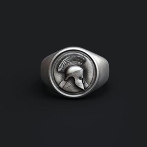 Sterling 925 Silver Spartan Helmet Ring, Greek Spartan Ring,Spartan Warrior Men Jewelry,Handmade Special Oksisized Ring,