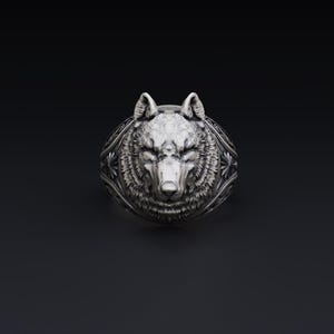 Handmade Sterling Silver Wolf Head Ring, Silver Wolf Rİng, Wolf Band, Handmade Jewelry,Personalized Silver Ring, Silver Animal Ring,