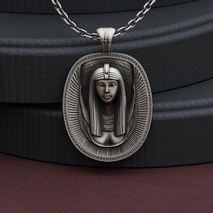 Handmade Sterling Silver Egyptian Goddess Pendant, Angel Necklace,Ancient Egyptian Goddess Pendant,925 Silver Pendant, Handmade Jewelry,
