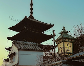 Kyoto Pagoda Night Print: Japan Travel Photography (Digital Download