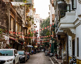 Hanoi Street Photography Print: Vietnam Travel Scene (Digital Download)