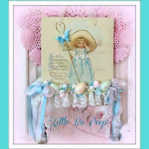 Maud Humphrey Little Bo Peep Spring Wall Hanging, Little Girl Pastel Easter Decoration, Print, Wall Decor, Nursery Rhyme
