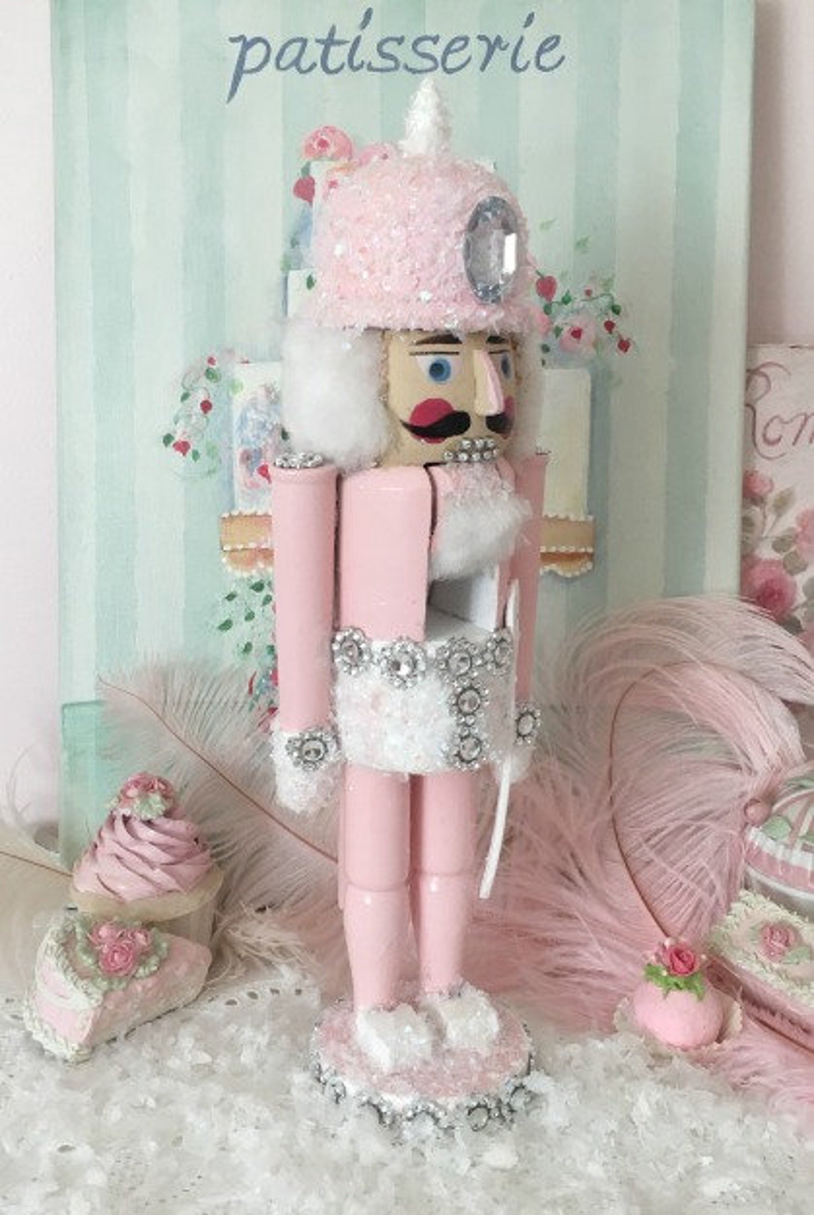 Pink Glittery Nutcracker Christmas decorations Holiday Etsy