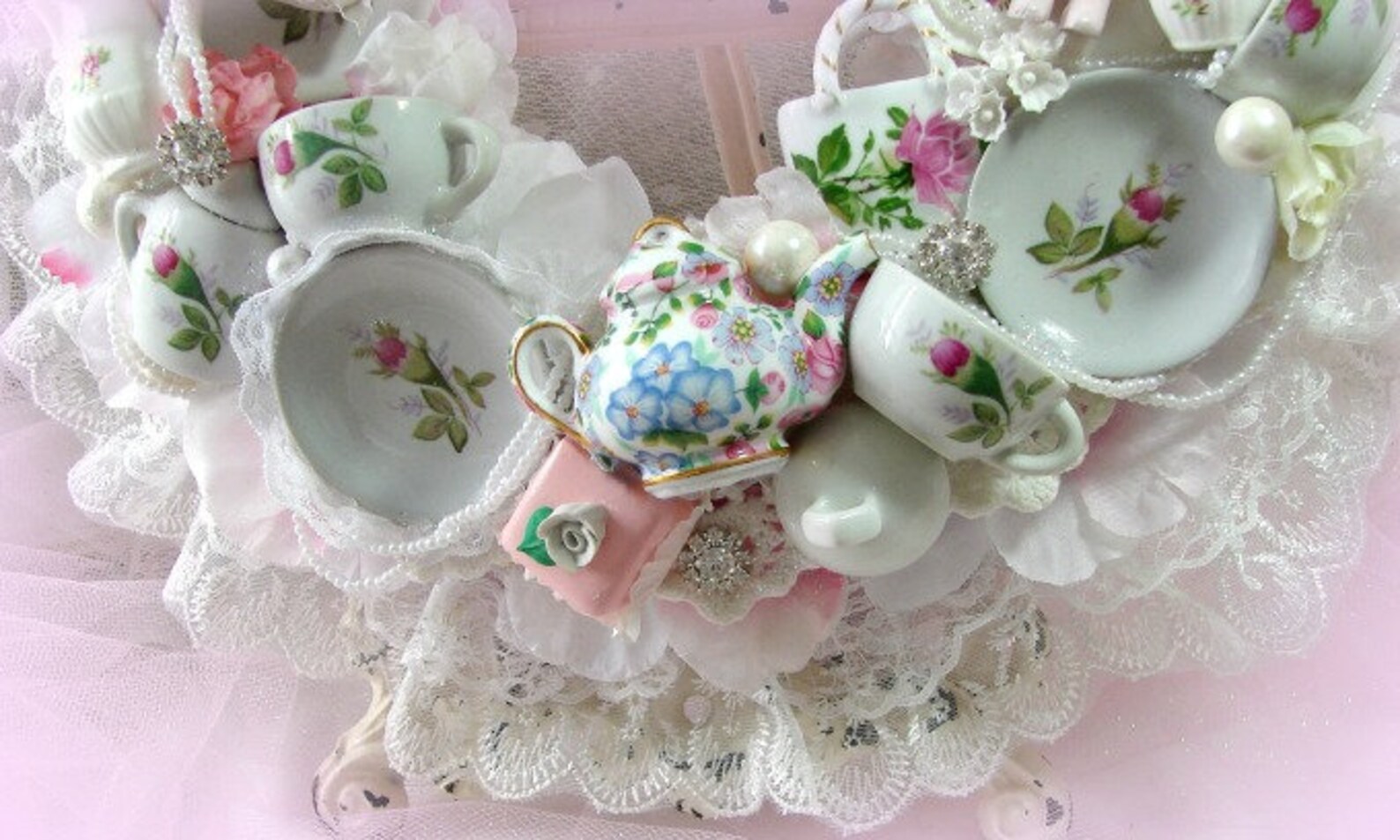 Vintage Tea Cup Wreath Bone China Porcelain Doll Betty Etsy