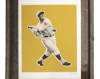 Mel Ott Limited Edition Baseball Screen Print - New York Giants