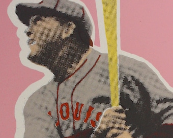 Rogers Hornsby Limited Edition Baseball Screen Print - St. Louis Cardinals