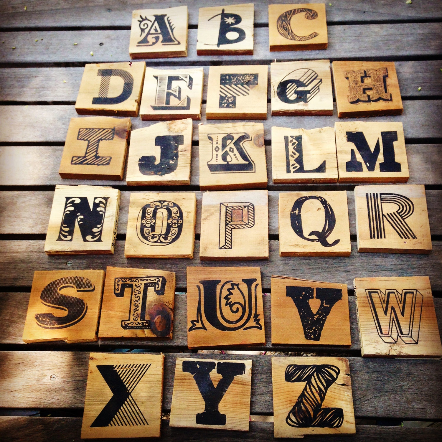 Alphabet Letters Wall Hanging on Reclaimed Barn Wood Great for Baby ...