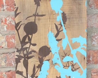Thistle Wall Hanging on Reclaimed Barn Wood