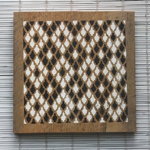 Moroccan Tiles Wall Hanging on Reclaimed Barn Wood