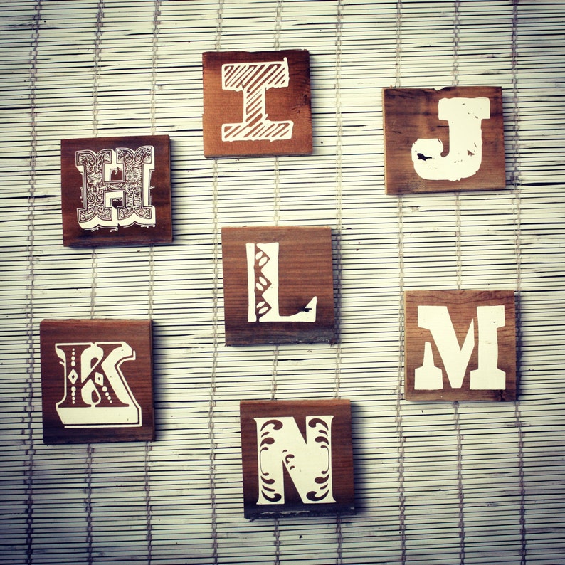 Alphabet Letters Wall Hanging on Reclaimed Barn Wood Great for Baby