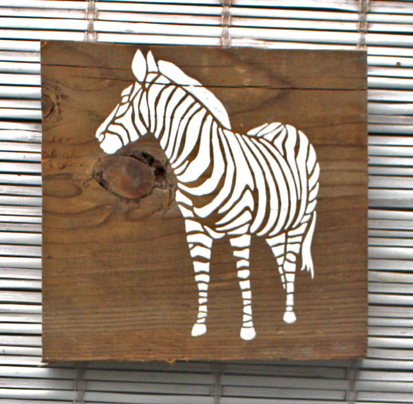 White Zebra Wall Hanging on Reclaimed Barn Wood Etsy