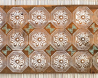 45" x 12" Geometric Diamonds Wall Hanging on Reclaimed Barn Wood