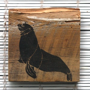 Seal Wall Hanging on Reclaimed Barn Wood