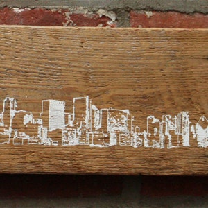 Chicago Skyline Wall Hanging on Reclaimed Barn Wood - 7&quot;x15&quot;