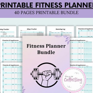 Fitness Planner Bundle - Weight Loss Tracker -  Workout Fitness Journal - Fitness Goals Tracker - 12 Weeks Challenge - Instant Download