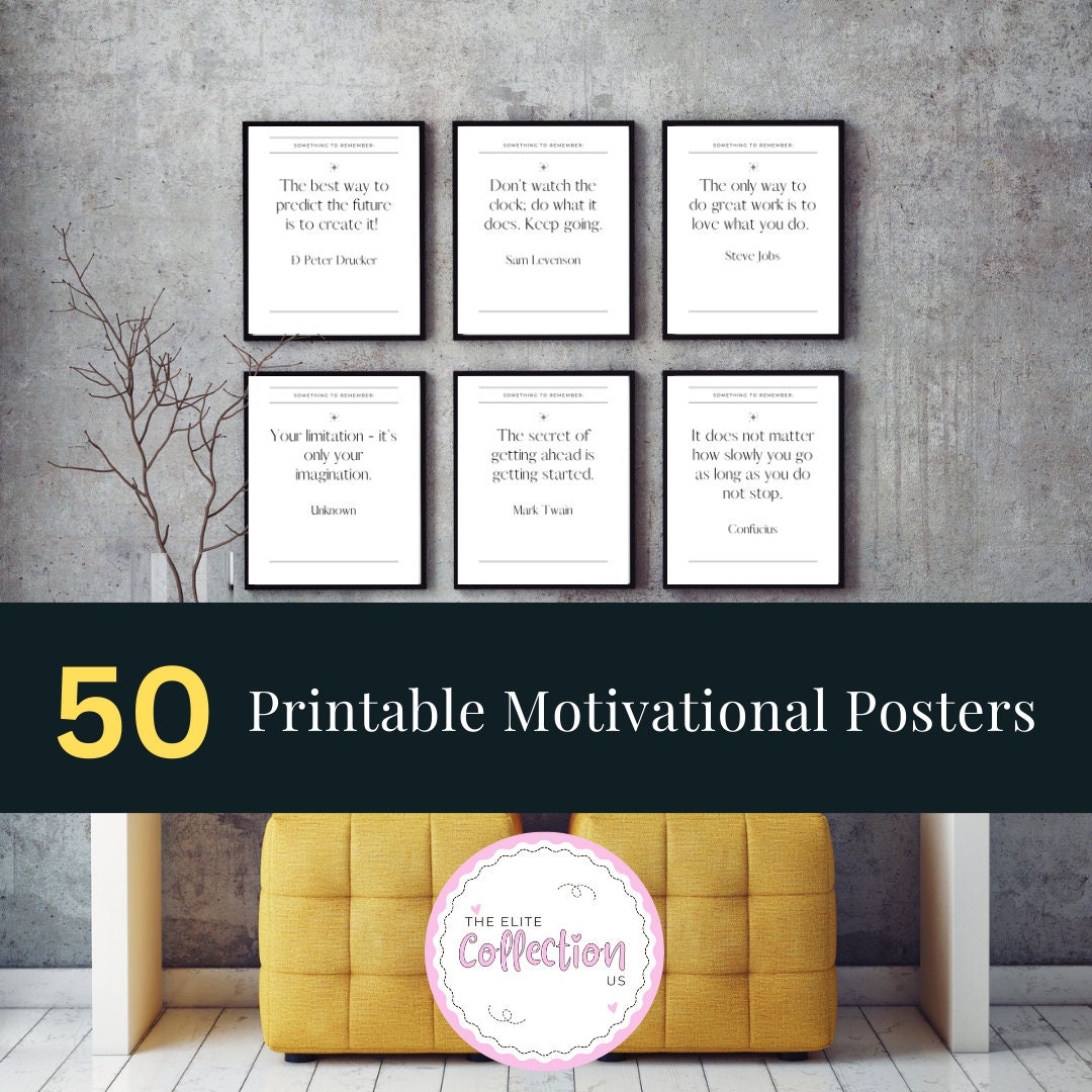 Mega Bundle: 50 Printable Motivational Office Wall Art Set | Home ...