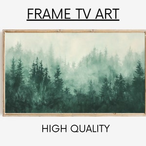 Forest Samsung Frame TV Art | Moody Foggy Forest Landscape | Digital TV Art Download | Frame TV Landscape Art | Wallpaper for Tv