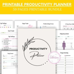 Productivity Planner Printable | Ultimate Life Journal Binder| Daily Productivity PDF | Digital Planner For Adults | Goal Organizer