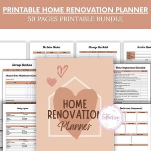 Home Renovation Planner, Home Improvement Planner For DIY Projects, Renovation Checklist, Renovation Budget, Interior Design, House Remodel