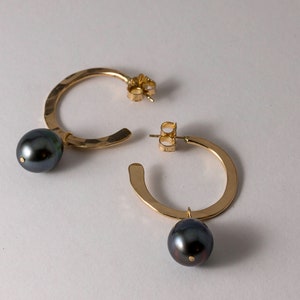 Pearl and Gemstone Dangles for Hoop Earrings image 4