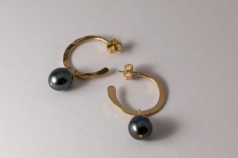 Pearl and Gemstone Dangles for Hoop Earrings image 4