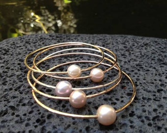 Freshwater Pearl Bangle Bracelet