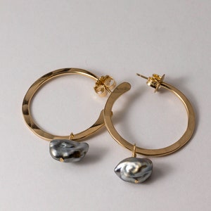 Pearl and Gemstone Dangles for Hoop Earrings image 2