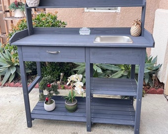 potting bench, potting table, potting benches outdoor work station table. perfect mother's day gift